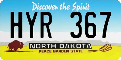 ND license plate HYR367