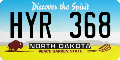 ND license plate HYR368