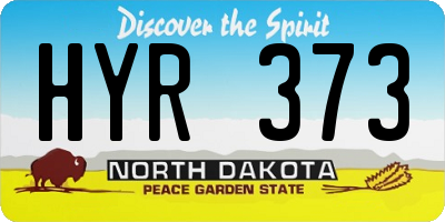 ND license plate HYR373