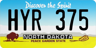 ND license plate HYR375