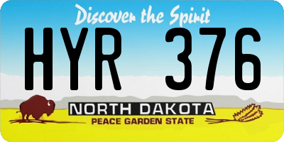ND license plate HYR376