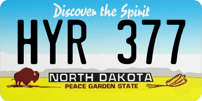 ND license plate HYR377