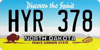 ND license plate HYR378