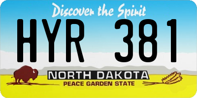 ND license plate HYR381
