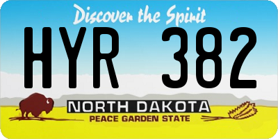 ND license plate HYR382