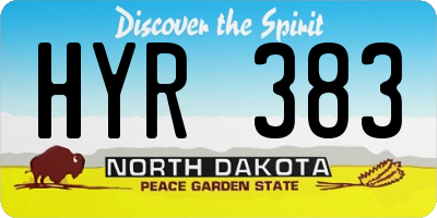 ND license plate HYR383