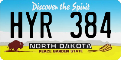 ND license plate HYR384