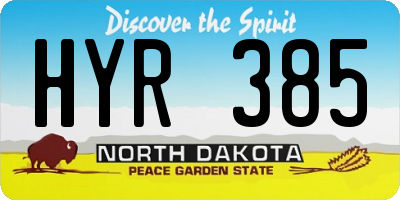 ND license plate HYR385