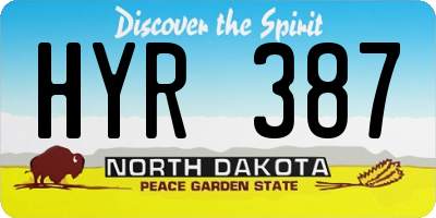 ND license plate HYR387