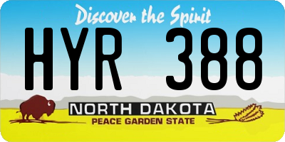 ND license plate HYR388