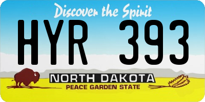 ND license plate HYR393