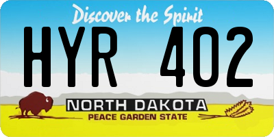 ND license plate HYR402
