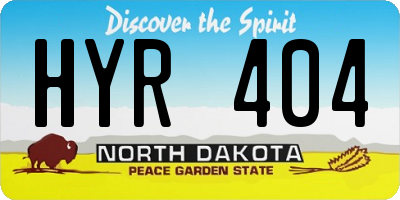 ND license plate HYR404