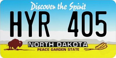 ND license plate HYR405
