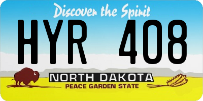 ND license plate HYR408