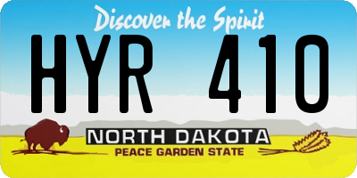 ND license plate HYR410