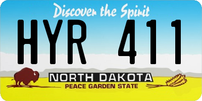 ND license plate HYR411