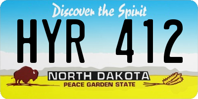 ND license plate HYR412