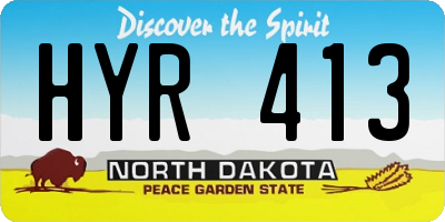 ND license plate HYR413