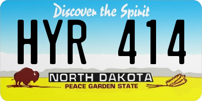 ND license plate HYR414