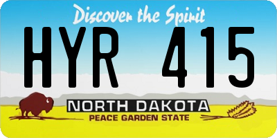 ND license plate HYR415