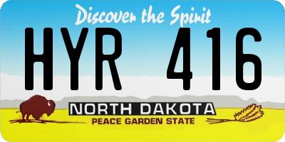 ND license plate HYR416