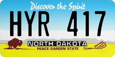 ND license plate HYR417