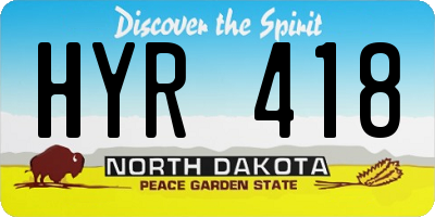 ND license plate HYR418