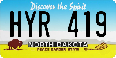 ND license plate HYR419