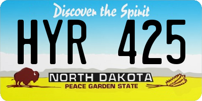 ND license plate HYR425
