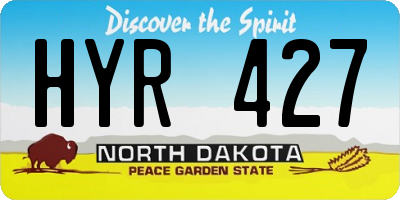 ND license plate HYR427