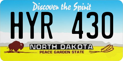 ND license plate HYR430