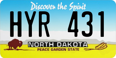 ND license plate HYR431