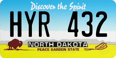 ND license plate HYR432
