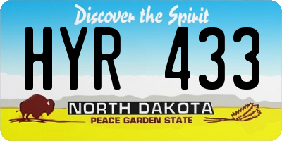 ND license plate HYR433