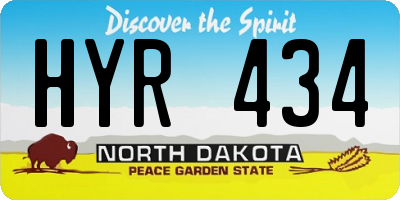 ND license plate HYR434