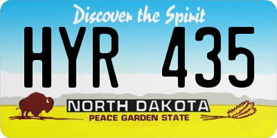 ND license plate HYR435