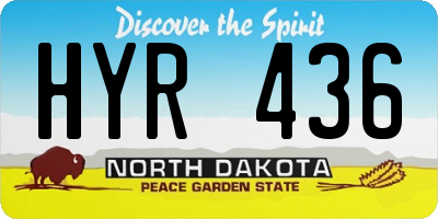 ND license plate HYR436