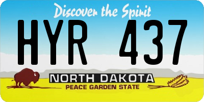 ND license plate HYR437