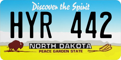 ND license plate HYR442