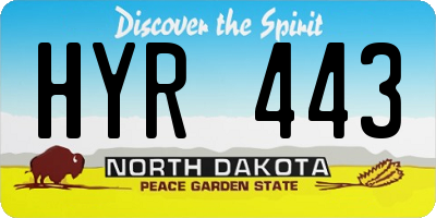 ND license plate HYR443