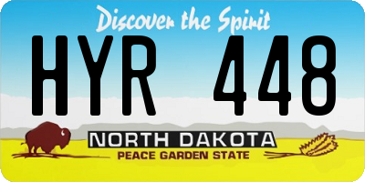 ND license plate HYR448