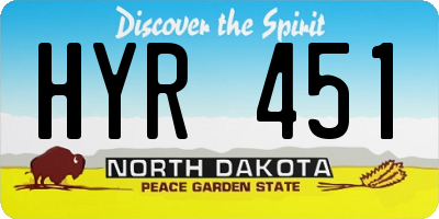 ND license plate HYR451