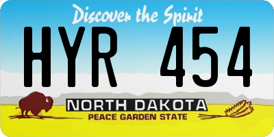 ND license plate HYR454