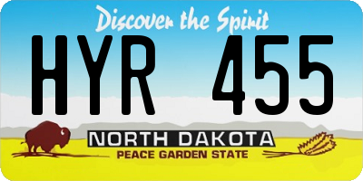 ND license plate HYR455