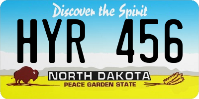 ND license plate HYR456