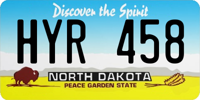 ND license plate HYR458