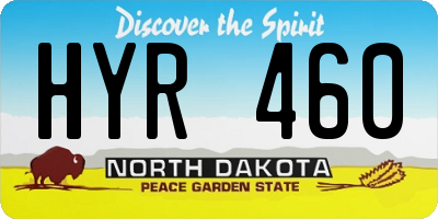 ND license plate HYR460