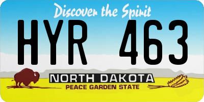 ND license plate HYR463