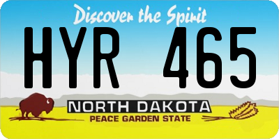 ND license plate HYR465